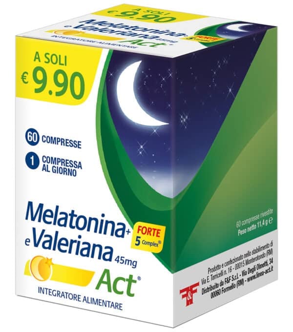 Melatonin + Forte 5 Complex and Valerian 45mg Act X60 Tablets